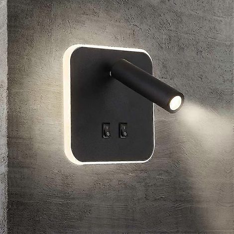 Lampe de chevet LED murale avec interrupteur, idéale pour les chambres d'hôtel et les couloirs. (1/4)