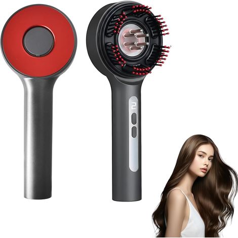 Spazzola massaggiante per la testa  Graffietto per capelli secchi - Spazzola elettrica portatile con 3 impostazioni regolabili rinforza i follicoli piliferi contro la caduta dei capelli (1/5)