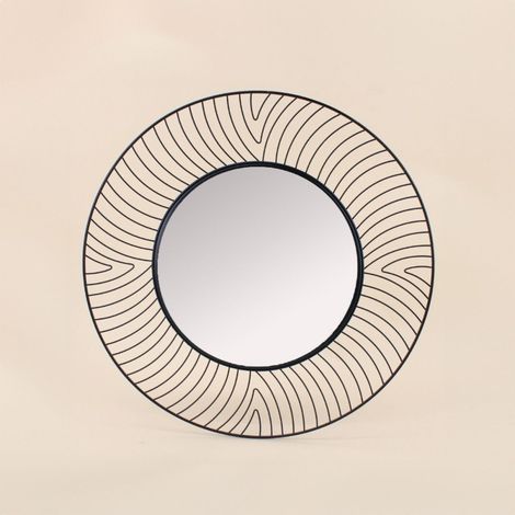 Miroir rond contour métal courbés 50cm (1/4)