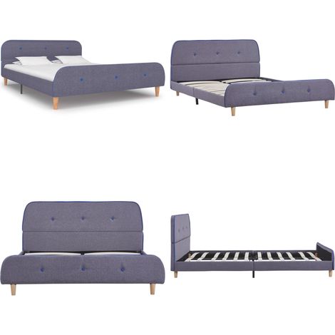 Giroletto senza Materasso Grigio Chiaro 140x200 cm Tessuto - Giroletto in ferro - Giroletto con testiera