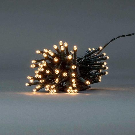 Luces navidenas cadena 48 led blanco calido 360 metros efectos de luz 7 interior o exterior bateria cargada