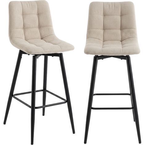 CALICOSY - Tabourets rembourrés en lot de 2 en tissu chiné H94 cm - SIA (1/4)