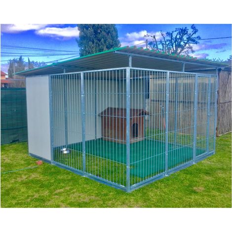 Box per cani da esterno coperto e retro coibentato zincatura a caldo da 300x300xh180 cm (1/5)