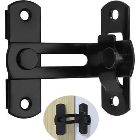Verrou de porte coulissante 70 mm, serrure de sécurité pour meuble et porte coulissante, dispositif de fermeture pratique, noir (1/5)
