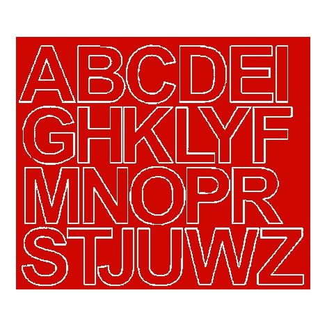 Lettere adesive autoadesive, 4,5 cm, rosse lucide