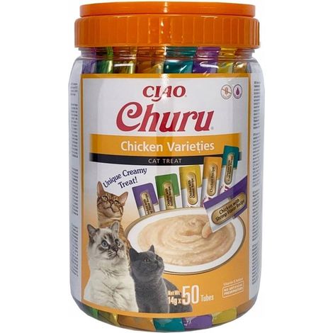 INABA CHURU Verschiedene Hühnerleckerlis für Katzen 50 x 14 g (1/4)