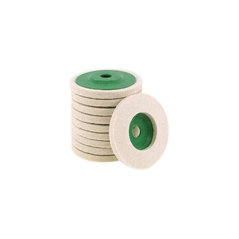 Lot de 10disques de polissage en feutre de laine pour meuleuse d'angle de 10 cm – vert (1/5)