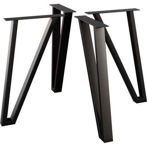MetaloPro 4x pieds de table en acier noir – Design moderne et élégant pour tables basses et de salle à manger 72 cm (1/5)