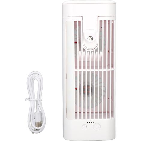 Ortviai Rafraîchisseur d'air personnel évaporatif USB avec lampe de nuit, 3 vitesses, réservoir 120 ml, batterie 3600 mAh (1/5)