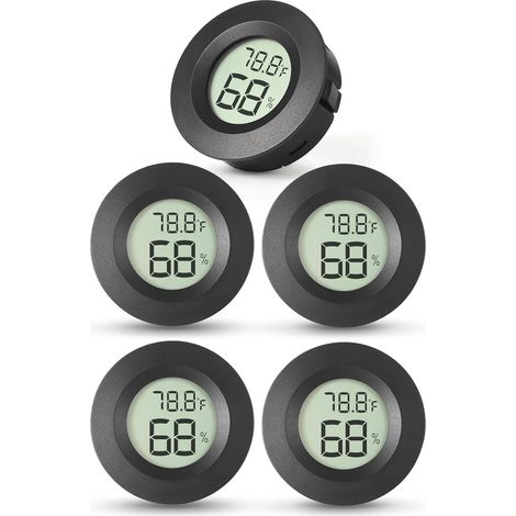 5x thermomètre, hygromètre intérieur, numérique, ℃/℉, micro hygromètre intérieur, pour réfrigérateur intérieur, salon, cave à vin, serre. (1/5)