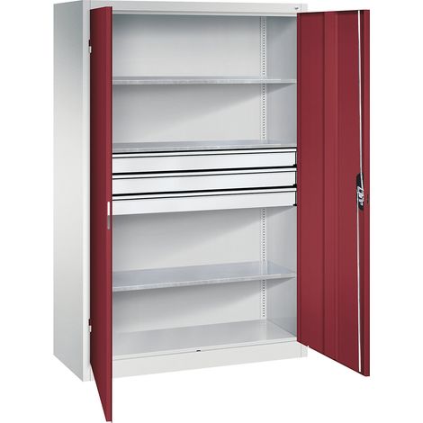 C+P, Armoire d'atelier à portes battantes avec tiroirs, l x p