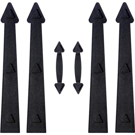 Kit de quincaillerie décorative pour porte de garage magnétique, charnières et poignées décoratives, noir