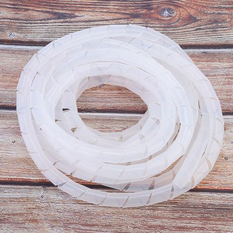 Lot de 2 gaines de protection spiralées en PP, accessoire de protection pour câbles, blanches, 14 mm (1/5)