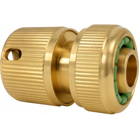 Raccord de tuyau AquaCraft 1001000020 avec arrêt d&39eau, 2000 /2&quot, laiton