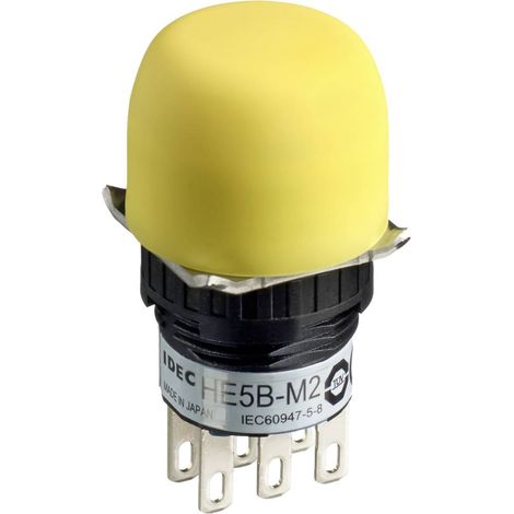Idec HE5B-M2PY HE5B-M2PY Interruttore a bilanciere 125 V/AC, 30 V/DC 3 A 1 x On/Off/On Permanente (L x L x A) 20 x 20 x (1/2)