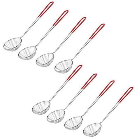 8 PièCes SéRies en Acier Inoxydable AraignéE CréPine CuillèRe Petite Passoire de Skimmer avec PoignéE pour Fondue, Tortellini-Ywey (1/5)