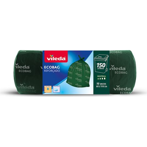 Sacchetto per pattumiera Ecobag 150l Rinforzato 10 pezzi 152370 Vileda. 90x110cm.