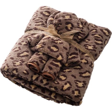 Filiyano-Serviette de bain en microfibre léopard, séchage rapide, ensemble de serviettes douces en forme d'ours, cadeau de Noël, serviette de sport (1/5)