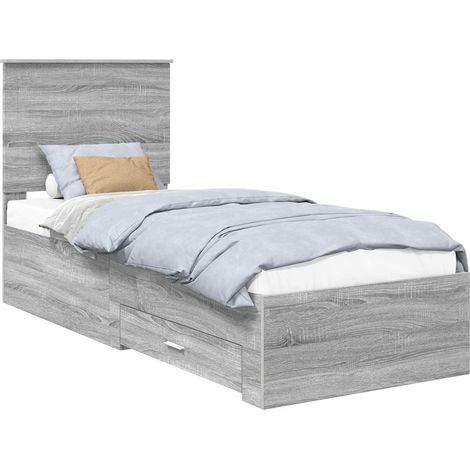 Maison Exclusive - Struttura del letto Grigio Sonoma e Argento 70 x 190 cm