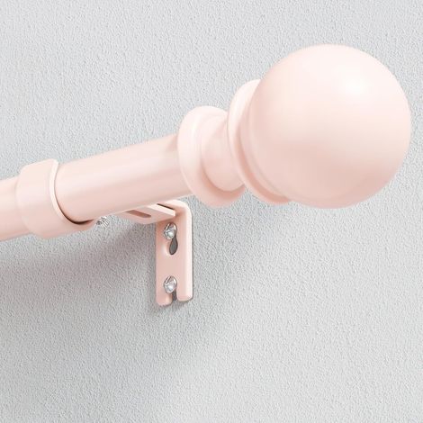 1 - Tringle à Rideaux - Support de Rideau - Extensible 80-218 cm - Installation Murale ou Plafond - Pour Salon et Chambre - Rose - 25 mm