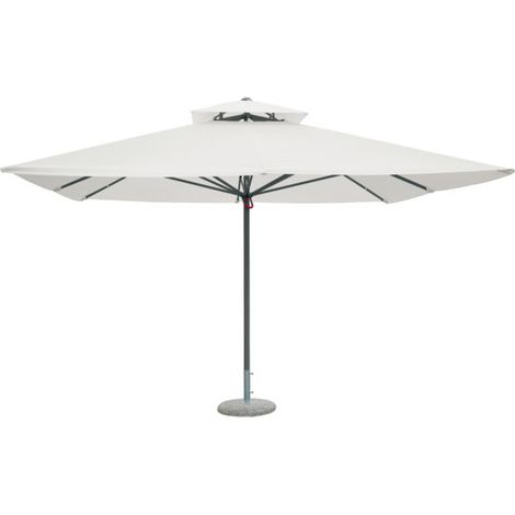Ombrellone quadrato Push-Up MOIA da 4x4 mt con fusto grigio telescopico