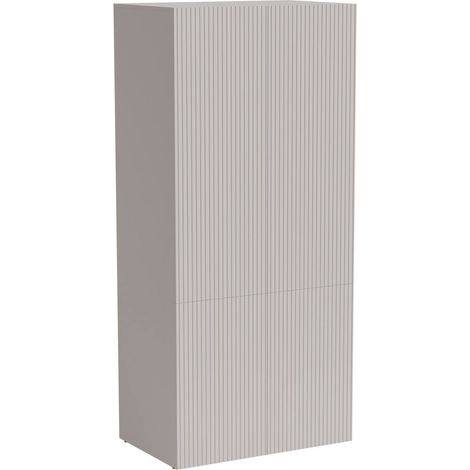 Guardaroba 2 ante Caiazzo, Mobile camera da letto, Cabina armadio portabiti, Armadio appendiabiti, 90x56 h199 cm, Beige