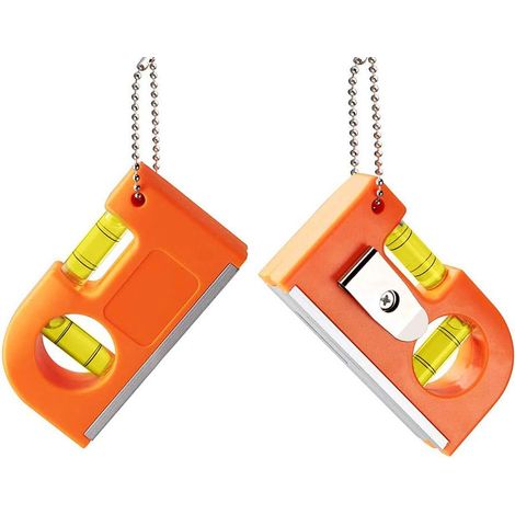 2pcs petit outil de niveau de poche, niveaux à mini-torpilles au niveau à bulle avec porte-clés en métal à deux niveaux et crochet pour carreaux (1/5)