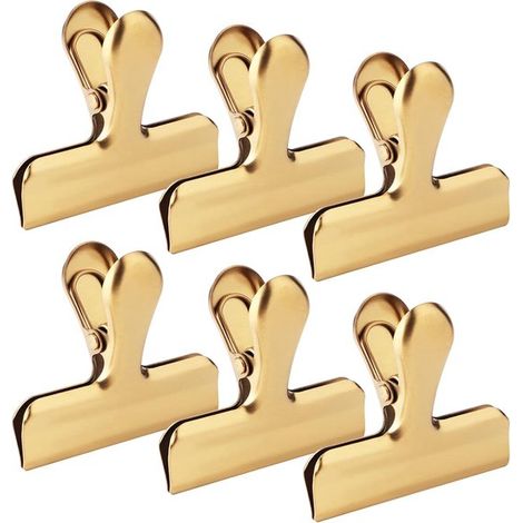 Graffette, 6 graffette in acciaio inox, graffette per sacchetti alimentari, clip di chiusura, clip per sacchetti di patatine, clip per cartelle, per la casa, la cucina e altro ancora (1/5)