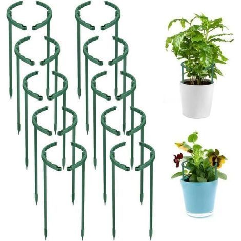 Tuteur Plante, 20 Pièces Tuteur, Tuteur Plante Interieur, Demi Cercle Tuteur Plante Grimpante, Vert Tuteurs (24.5 x 14.7 cm) (1/4)