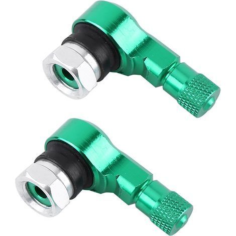 Roues universelles en aluminium pour moto, 2 pièces, 11.3mm, bouchons de tiges de Valve de pneu, vert à 90 degrés (1/5)