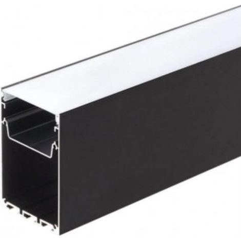 Profilé Aluminium 2m pour Réglette LED Suspendue sur Mesure Corps Noir Diffuseur Blanc - SILUMEN (1/3)