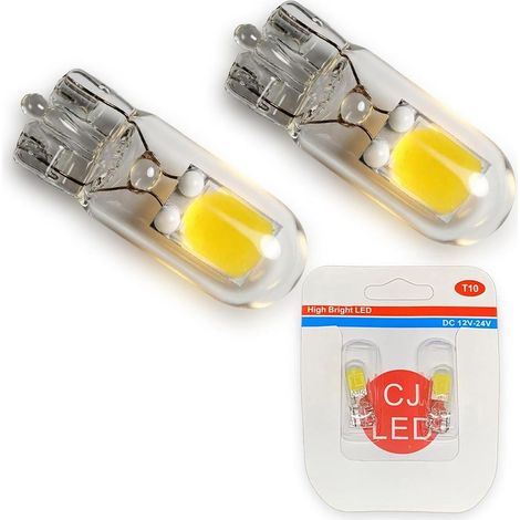 2PCS T10 W5W LED Bulb 12V COB Chip 1800K Amber Yellow 194 168 501 2825 LED Bulbs for Interior Lighting Car Light Map License Plate Side Light (1/5)