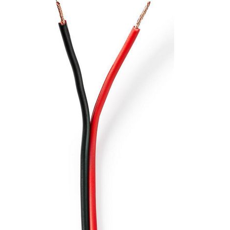 Cable de altavoz 2x 075 mm cobre 1000 m redondo pvc negro rojo bobina