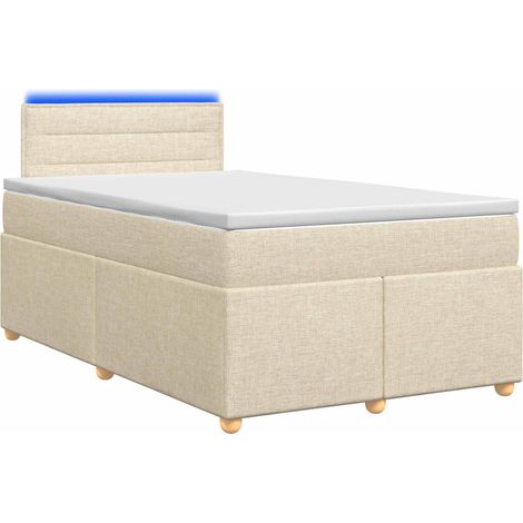 Letto box spring con materasso Crema 120 x 190 cm Tessuto vidaXL (1/5)