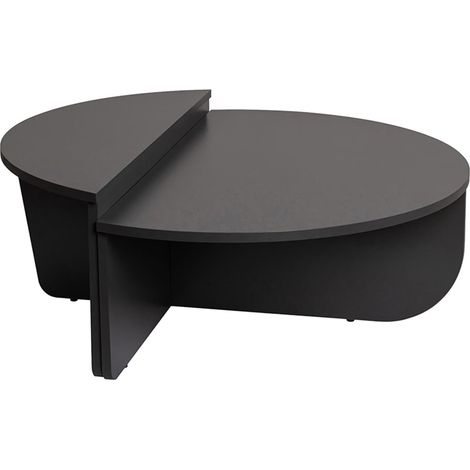 Mesa de centro, fabricada en tablero revestido de melamina, color antracita, diseño moderno. (1/4)