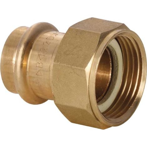 "CODOLO FEMMINA CON DADO GIREVOLE E SEDE PIANA IN BRONZO A PRESSARE Ø18 x 3/4""""G"