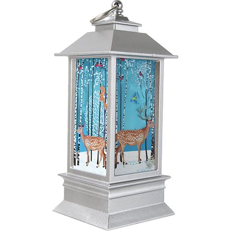 Lanterne De Noël - Bougeoir À LED Avec Personnage Bonhomme De Neige - Décoration De Bureau Et De Table - 1 Pièce