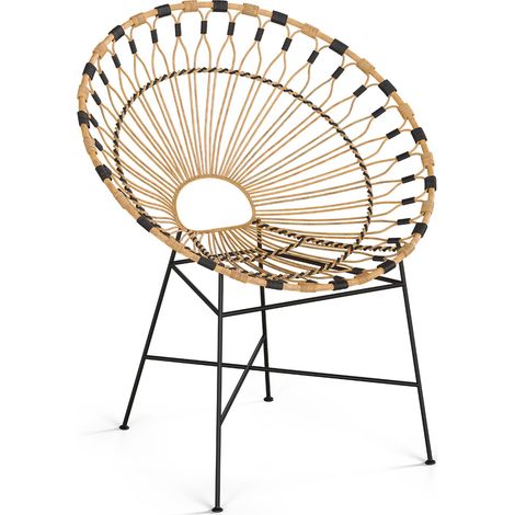 Silla de Exterior Redonda de Ratán Sintético - Diseño Boho Bali - Elsa (1/5)