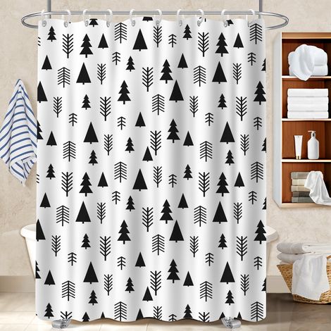 Voile de douche fluide en polyester 180x180 Élégant rideau imperméable pour salon de coiffure (1/5)