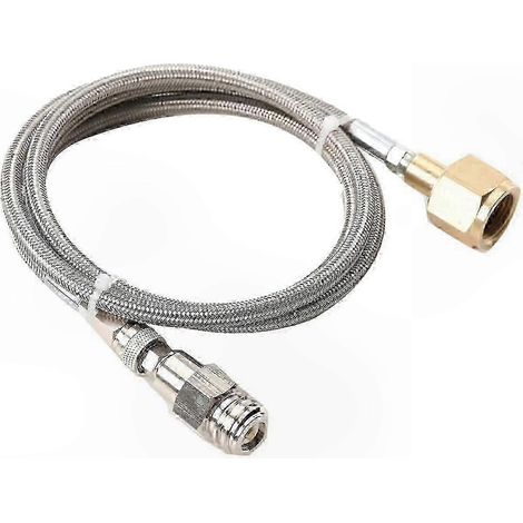 Tuyau CO2 haute pression pour système de carbonatation d'eau domestique, tube de transfert de 1,5 m, raccord standard, compatible avec machines à eau gazeuse, flexible et résistant. (1/5)