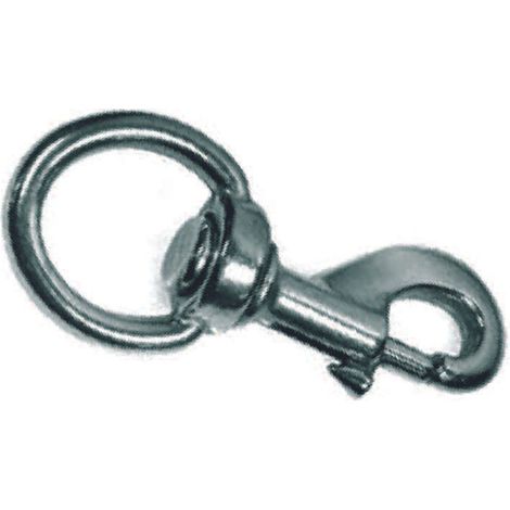 Moschettoni redine con girello in ottone nichelato - mm.82 con asola da mm.21