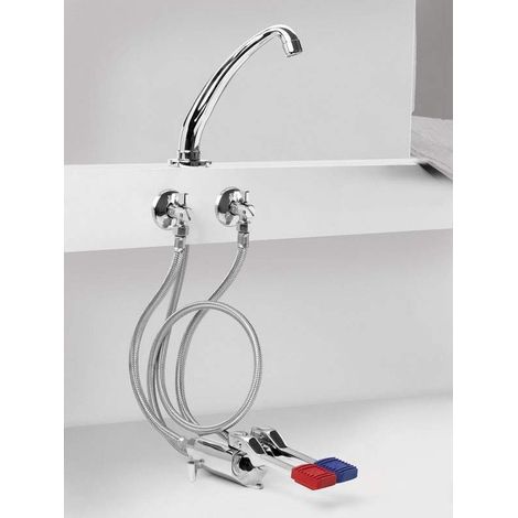 Kit de instalación completo con mezclador de dos pedales y caño Idral KFL66/25 Cromo
