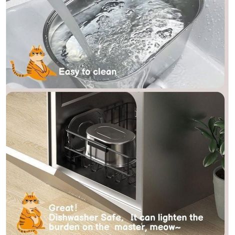 Fontaine a Eau Chat en Acier Inoxydable, 3.2L Fontaine à Eau pour Chat Automatique avec Pompe Silencieuse,Résiste au Lave-Vaisselle (1/5)