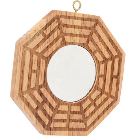 Miroir de Feng Shui en Bois Concave pour Porte d'Entrée - Attirer la Chance et la Prospérité (1/5)