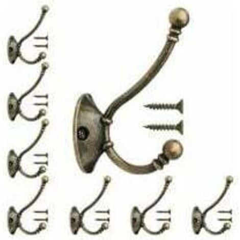 Vintage Wall Hook, Metal Door Hook, Retro Coat Hook with 16 Screws for Wardrobe, Bathroom, Kitchen, Hats (1/5)