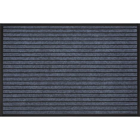 Tapis D'Entrée En Caoutchouc - Motif Relief Haut-Bas - Noir Gris - 60 X 90 Cm - 1 Pièce (1/5)