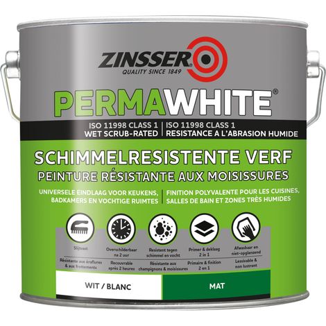 Peinture Zinsser Permawhite Mat Velours Blanc 2,5l - Rust-oleum