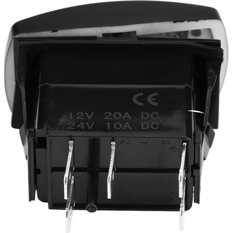 Interrupteur à bascule laser universel DC12V/24V ON/OFF 5 broches pour plafonnier de voiture (lumière bleue) (1/5)