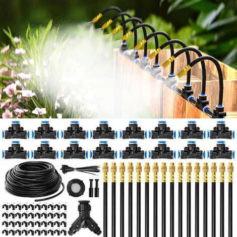 Système d'irrigation goutte à goutte (61 m) 6,35 mm, kit d'irrigation de jardin avec système d'arrosage automatique par atomisation pour potager surélevé extérieur (1/4)