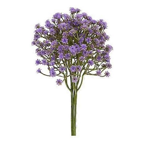 Lot de 6 fleurs artificielles de gypsophile réalistes, réutilisables, finitions soignées, couleurs inaltérables, fausses plantes pour la décoration intérieureviolet (1/5)